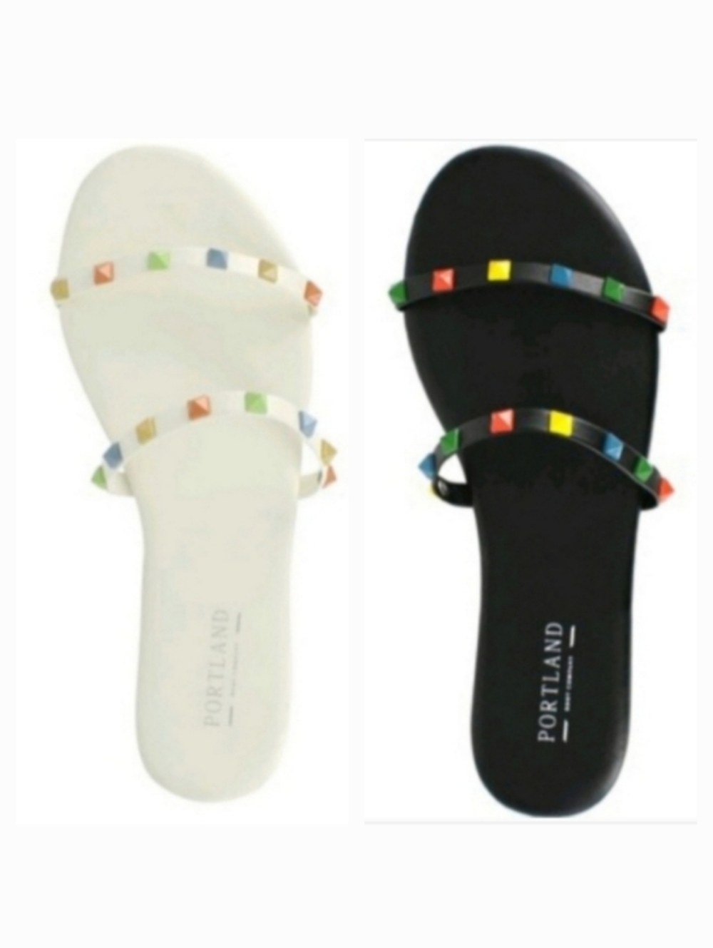 2 Pairs Portland Boot Company Multicolor Strap Sandals 8.5 NWOB